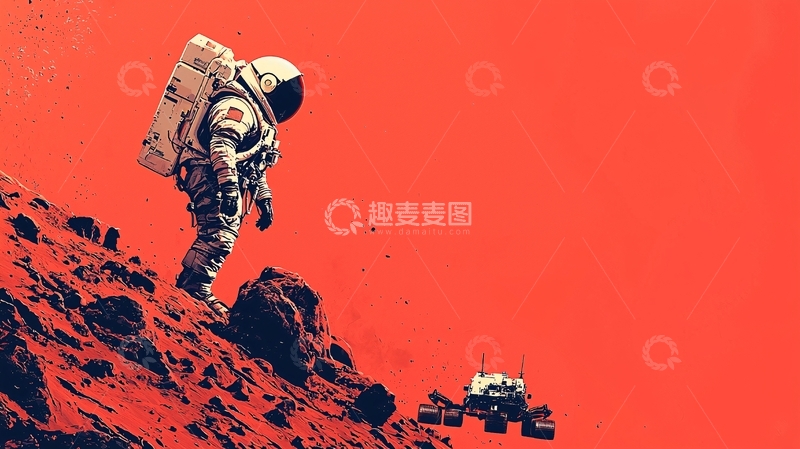 高清大图下载【趣麦麦图】火星宇航员