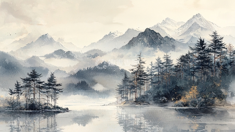 高清大图下载【趣麦麦图】水墨山水画513