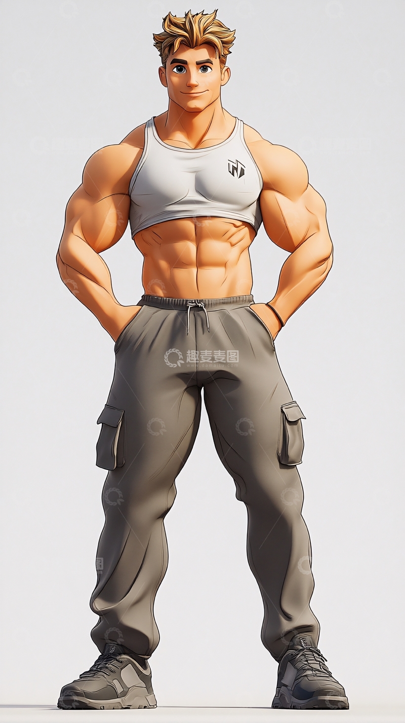 高清大图下载【趣麦麦图】健壮肌肉男