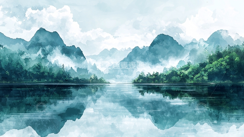 高清大图下载【趣麦麦图】水墨山水画512