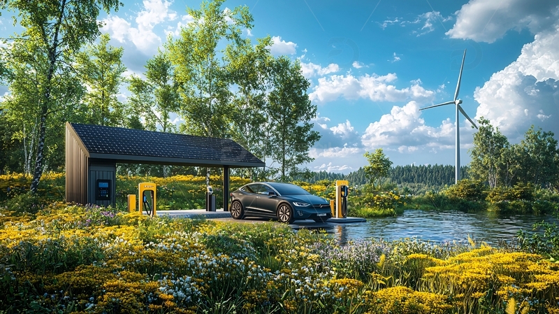 高清大图下载【趣麦麦图】电动汽车充电站1