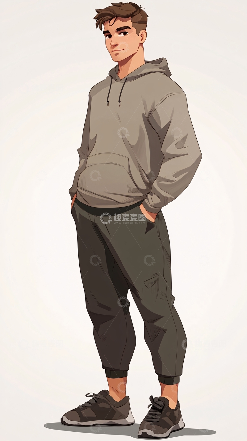 高清大图下载【趣麦麦图】帅气男生卡通形象