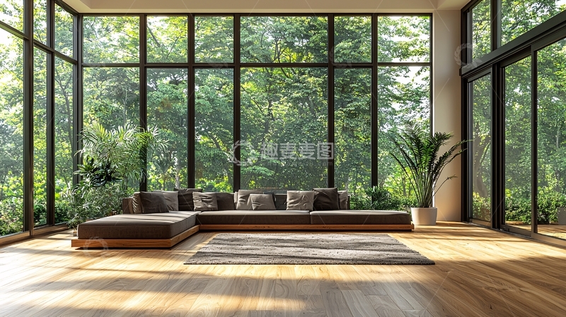 高清大图下载【趣麦麦图】现代简约落地窗客厅