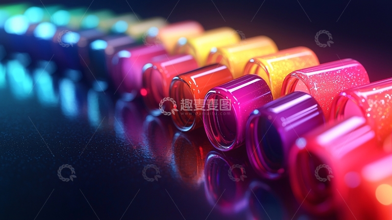 高清大图下载【趣麦麦图】彩虹色圆柱体