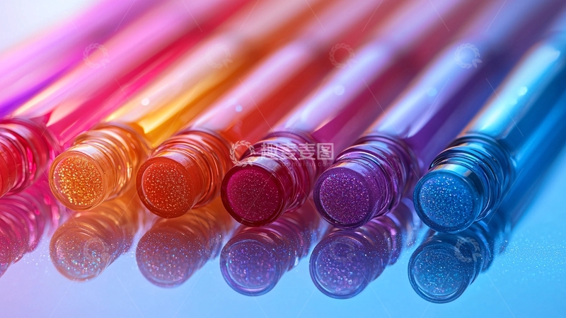 高清大图下载【趣麦麦图】彩色试管一排特写
