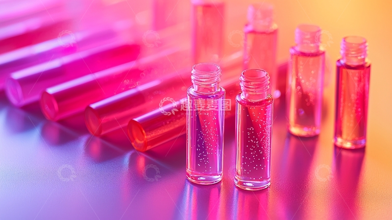 高清大图下载【趣麦麦图】粉色液体试剂管