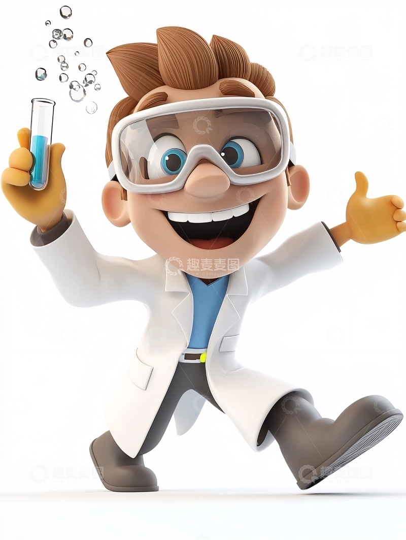 高清大图下载【趣麦麦图】卡通科学家
