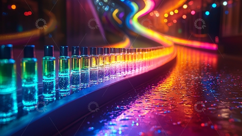 高清大图下载【趣麦麦图】彩色灯光下的瓶子