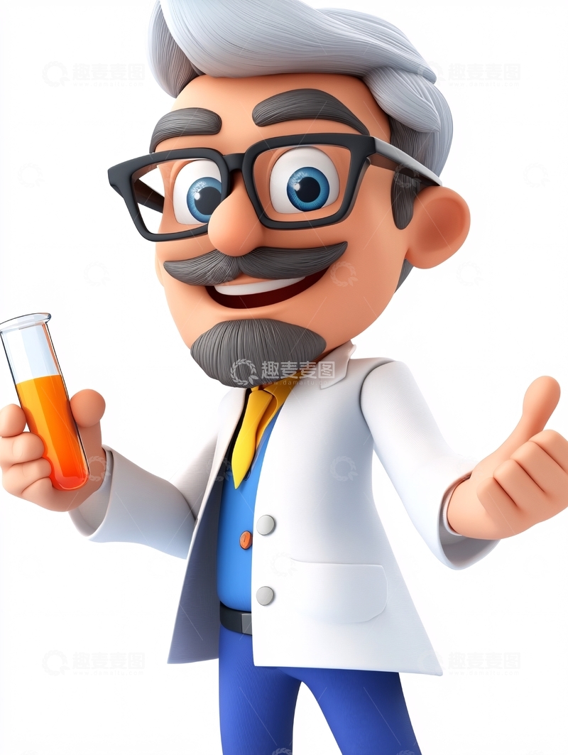 高清大图下载【趣麦麦图】卡通科学家