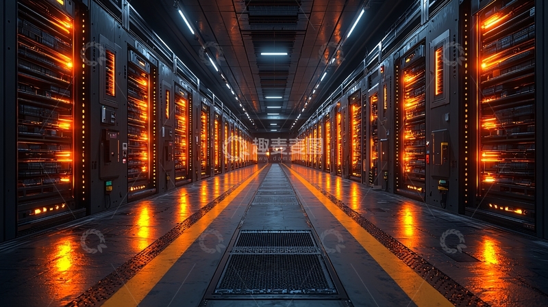 高清大图下载【趣麦麦图】服务器机房走廊