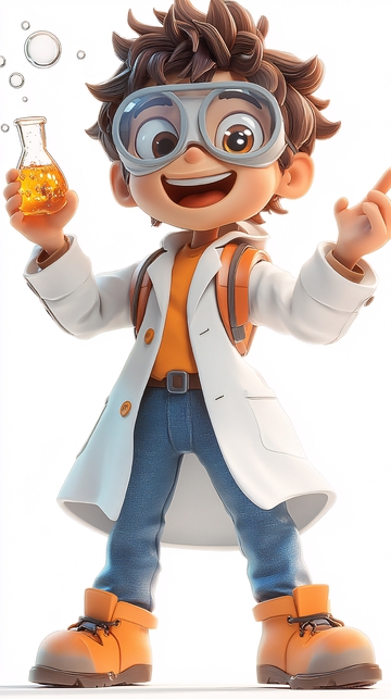 卡通小科学家