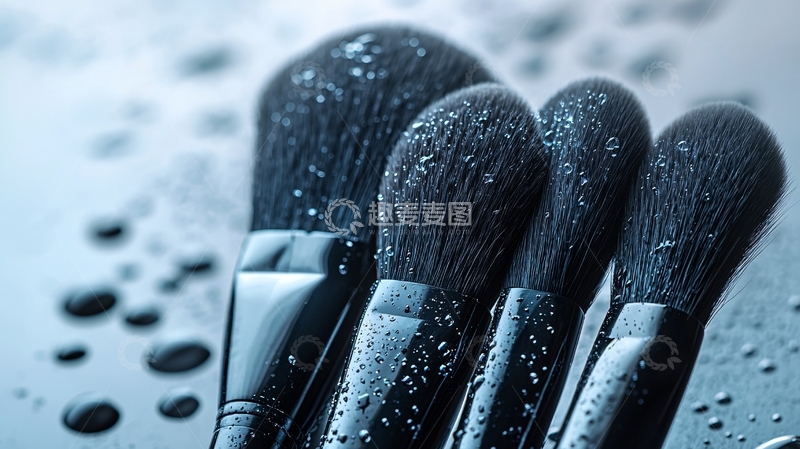 高清大图下载【趣麦麦图】湿漉漉的化妆刷特写