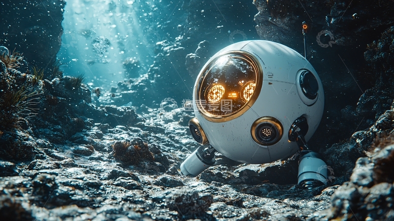 高清大图下载【趣麦麦图】海底探测机器人