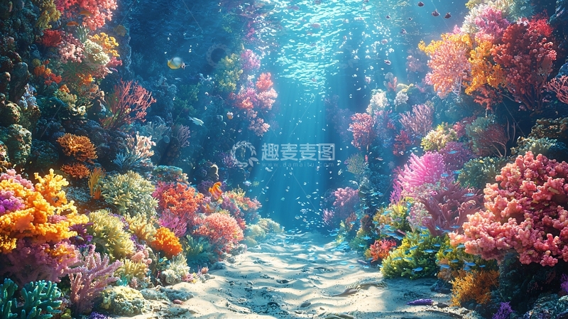 高清大图下载【趣麦麦图】海底珊瑚礁景观