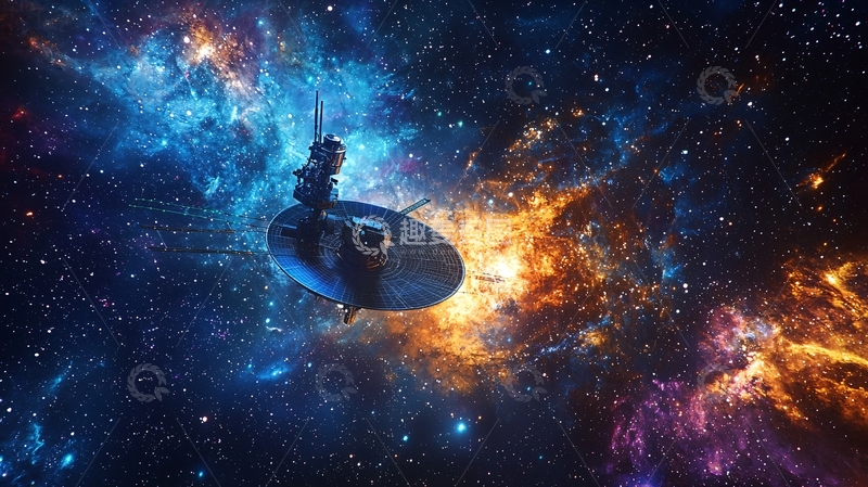 高清大图下载【趣麦麦图】宇宙飞船航行于星云