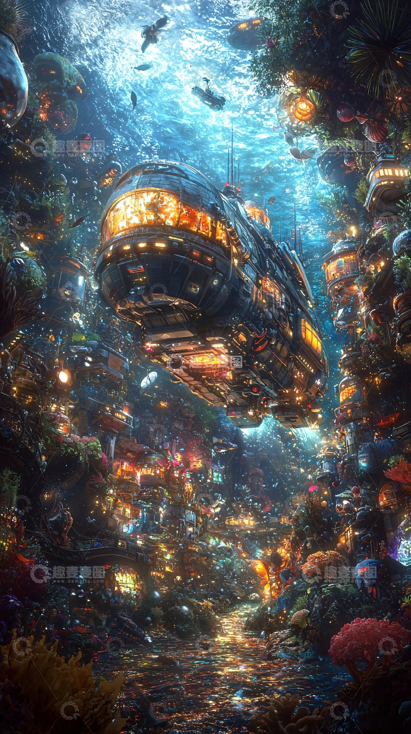 高清大图下载【趣麦麦图】海底城市