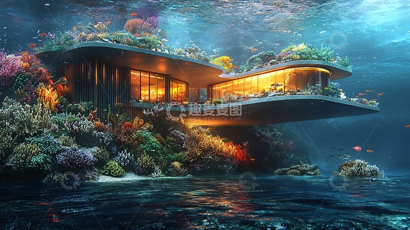 高清大图下载【趣麦麦图】海底别墅