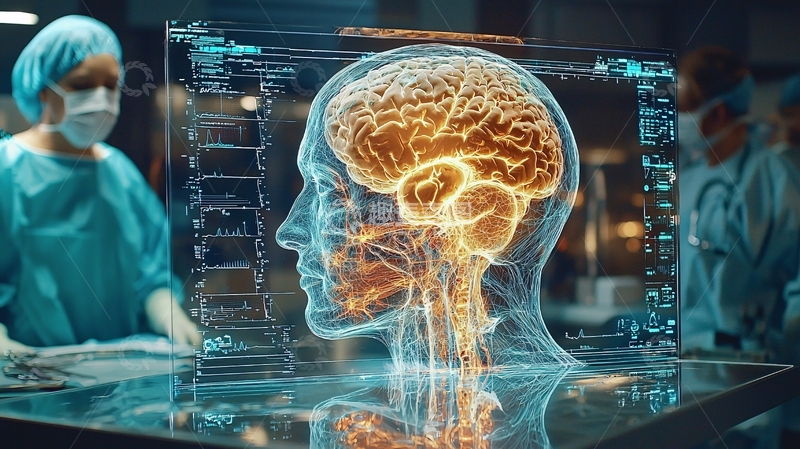 高清大图下载【趣麦麦图】透明脑部模型