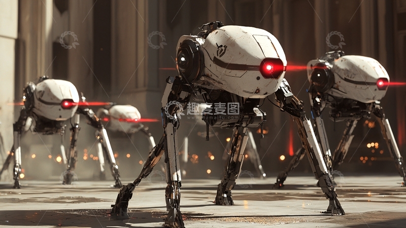 高清大图下载【趣麦麦图】未来科技感四足机器人