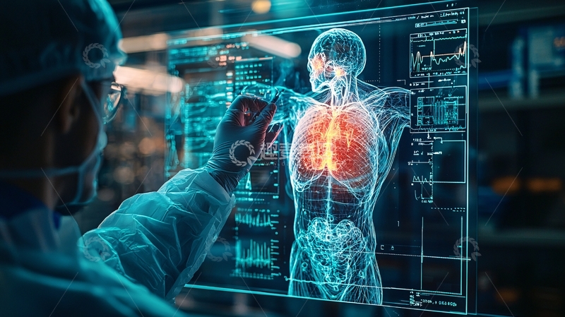 高清大图下载【趣麦麦图】医生查看人体3D影像