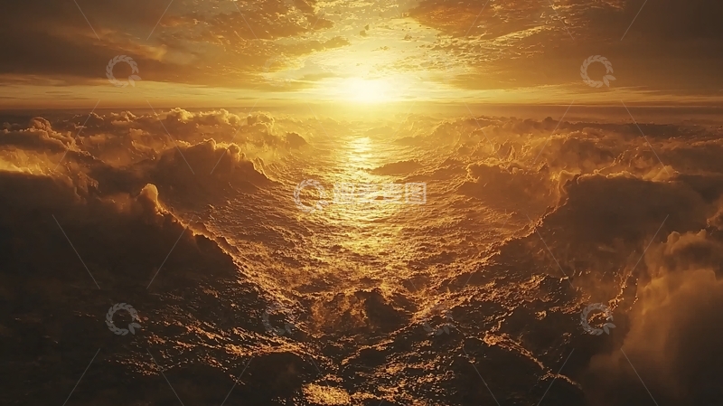 高清大图下载【趣麦麦图】金色云海日出景观