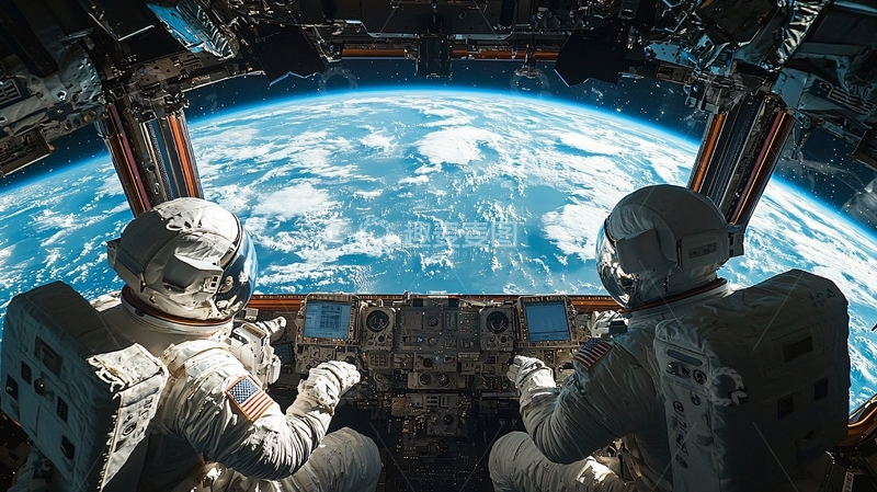 高清大图下载【趣麦麦图】太空宇航员地球视角