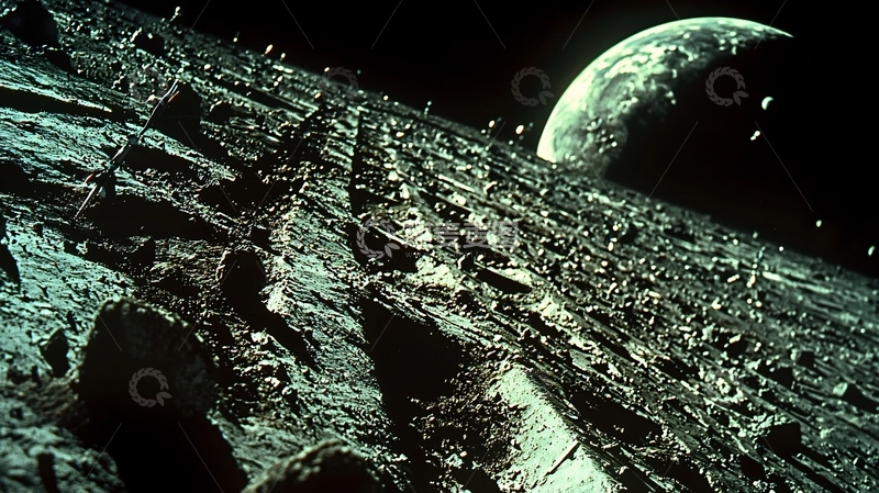 高清大图下载【趣麦麦图】月球表面俯瞰地球