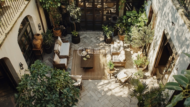 高清大图下载【趣麦麦图】室内庭院俯瞰图