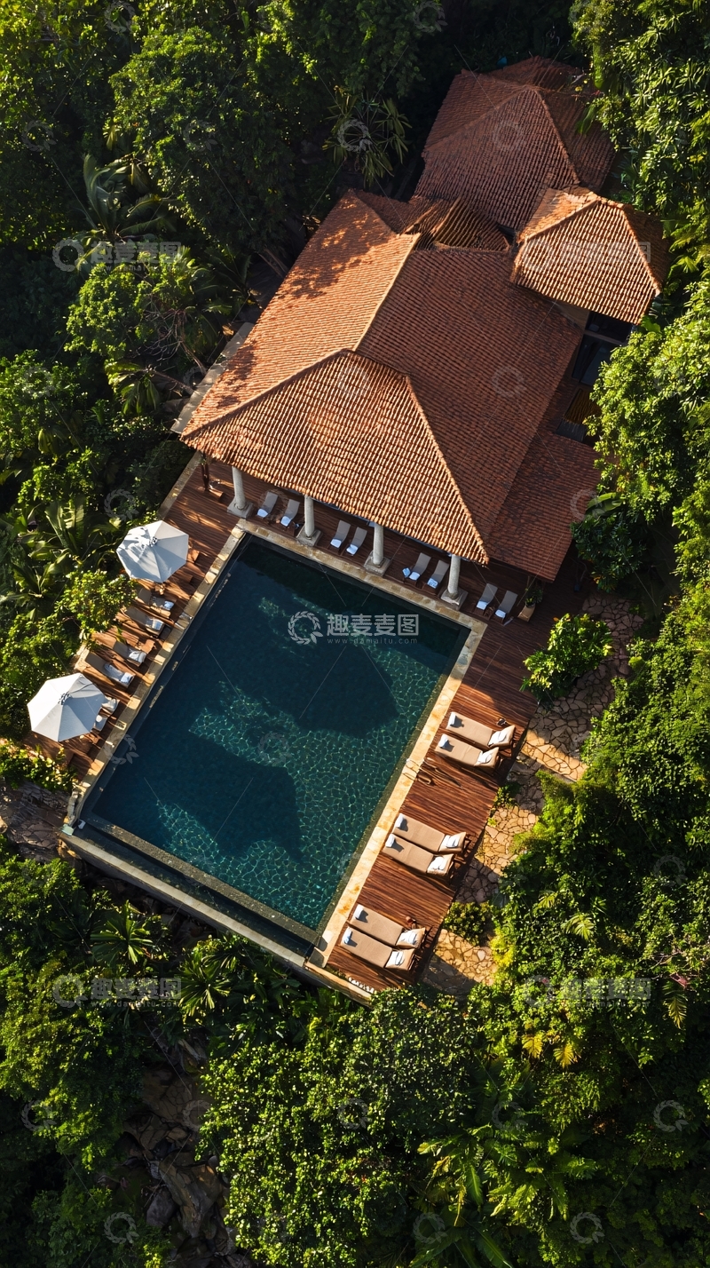 高清大图下载【趣麦麦图】热带雨林别墅鸟瞰图
