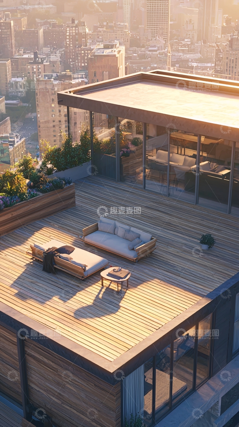 高清大图下载【趣麦麦图】高层建筑屋顶花园