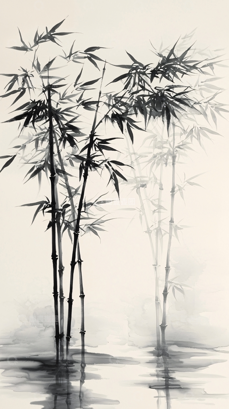 高清大图下载【趣麦麦图】水墨竹子