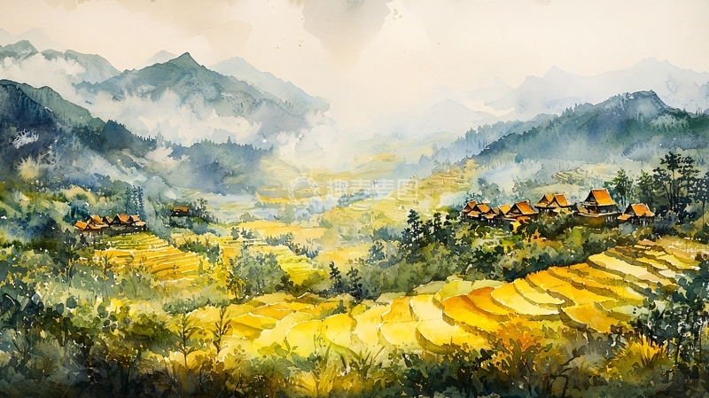 高清大图下载【趣麦麦图】水彩画