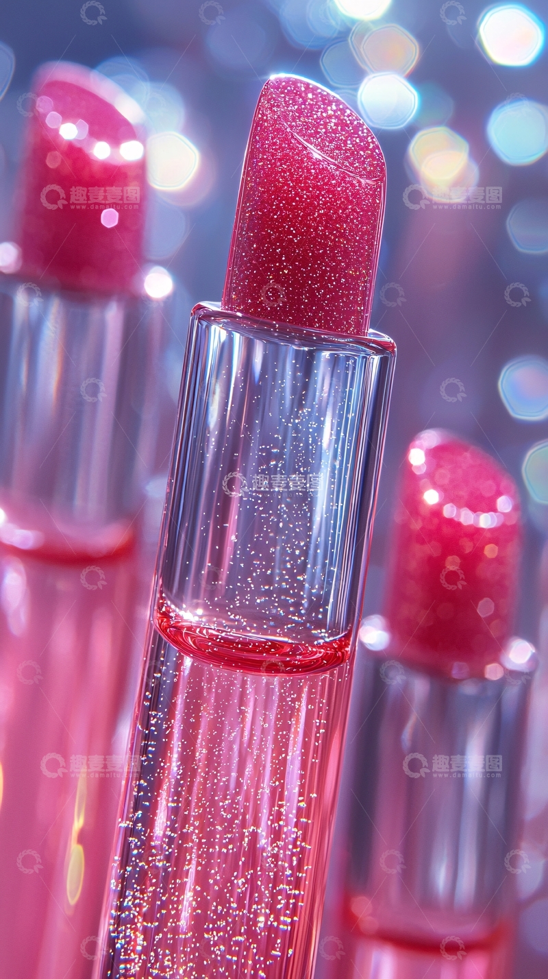 高清大图下载【趣麦麦图】粉色闪亮唇膏特写