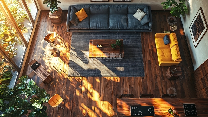高清大图下载【趣麦麦图】阳光洒满客厅