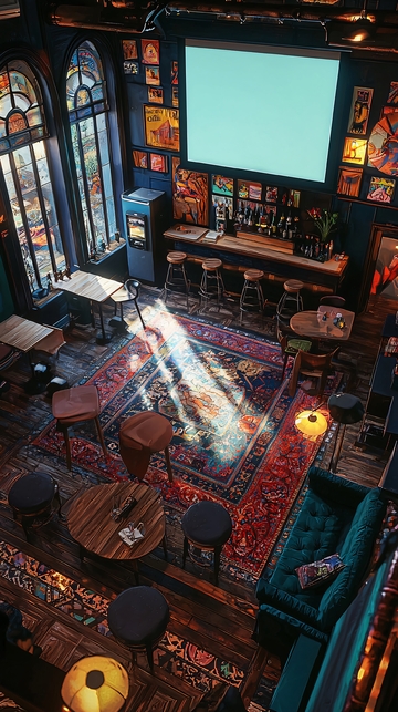 复古酒吧鸟瞰图