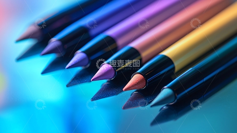高清大图下载【趣麦麦图】彩色铅笔排列特写