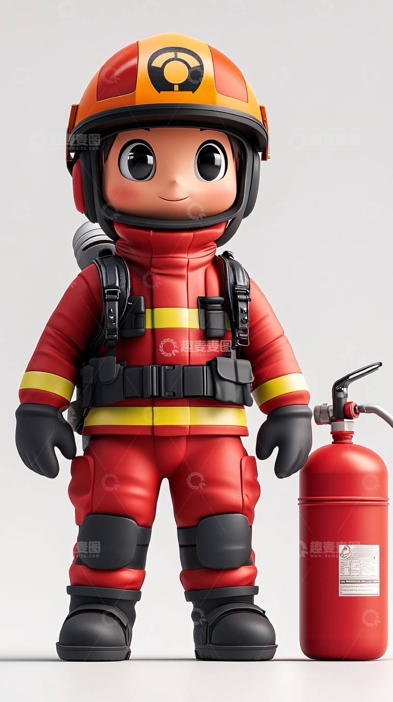 高清大图下载【趣麦麦图】卡通消防员
