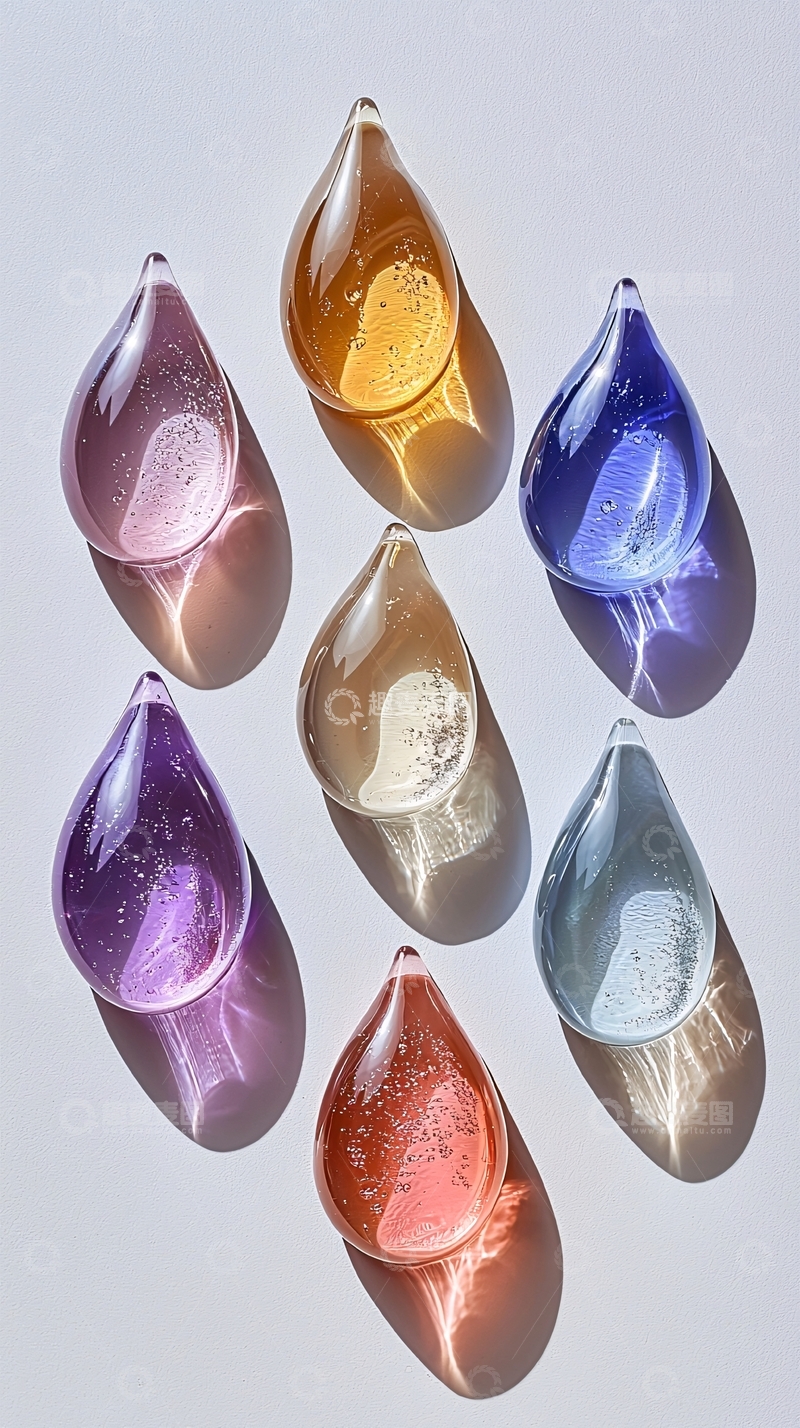高清大图下载【趣麦麦图】彩色玻璃水滴光影
