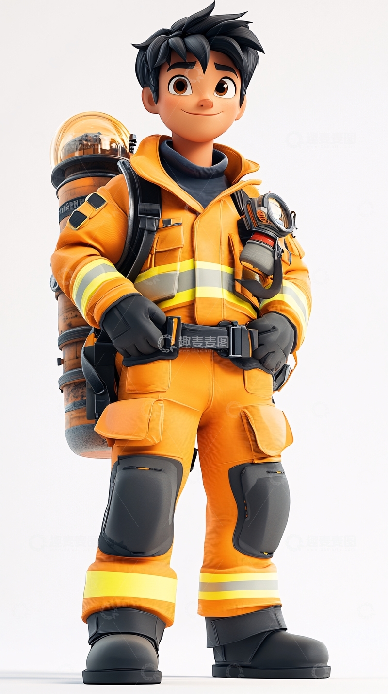 高清大图下载【趣麦麦图】卡通消防员
