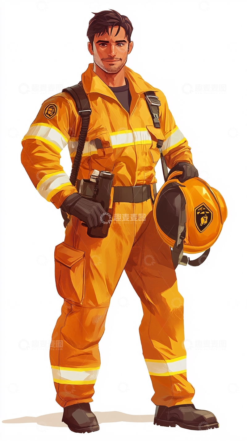 高清大图下载【趣麦麦图】英俊消防员