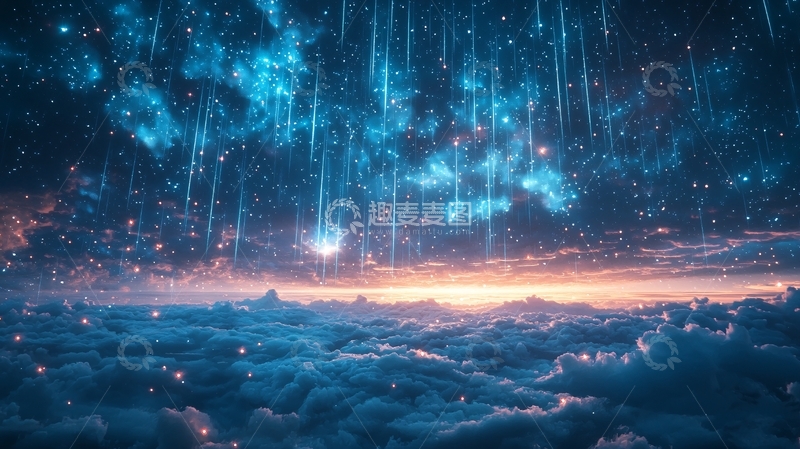 高清大图下载【趣麦麦图】蓝色星光雨