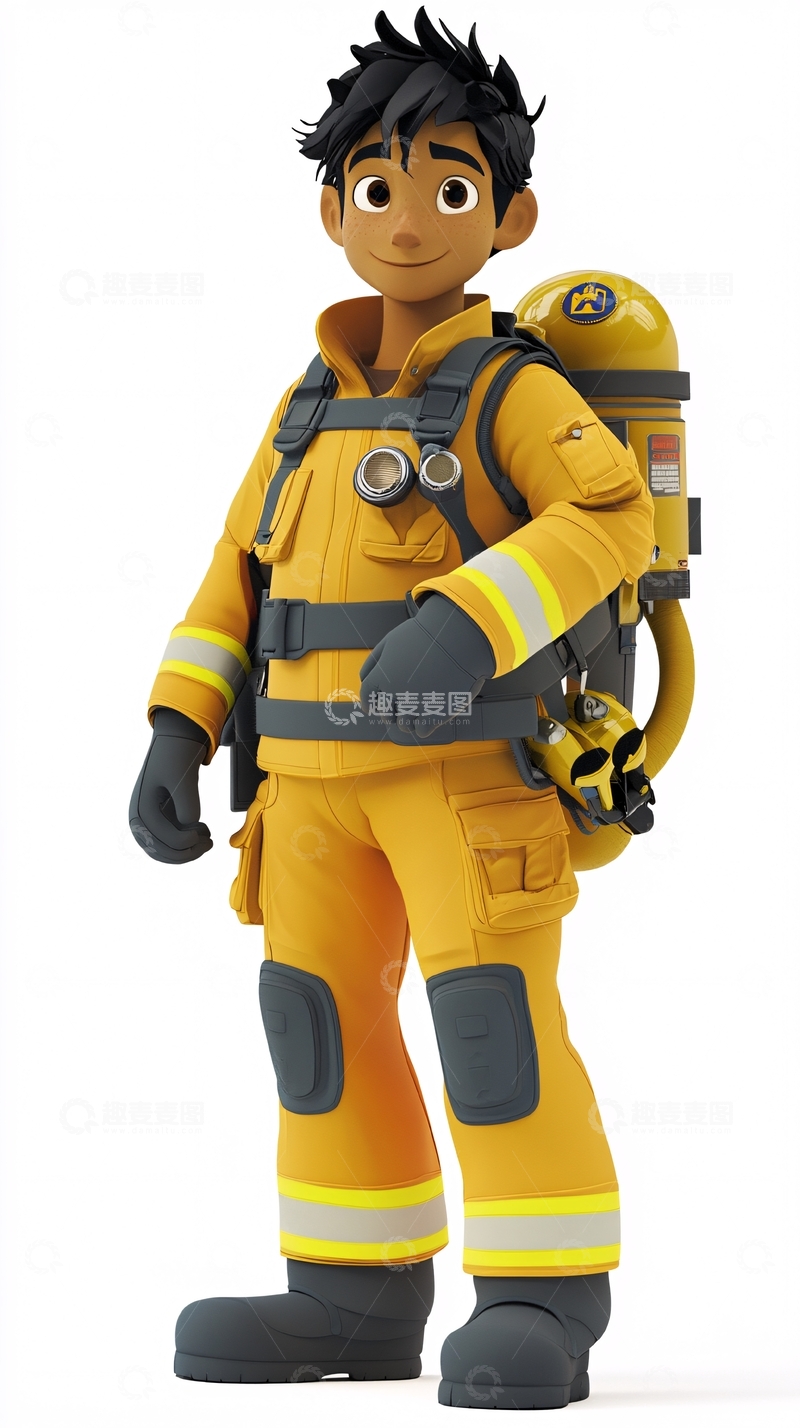 高清大图下载【趣麦麦图】卡通消防员