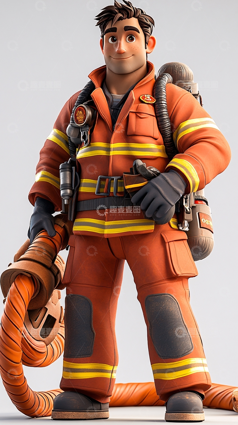 高清大图下载【趣麦麦图】卡通消防员