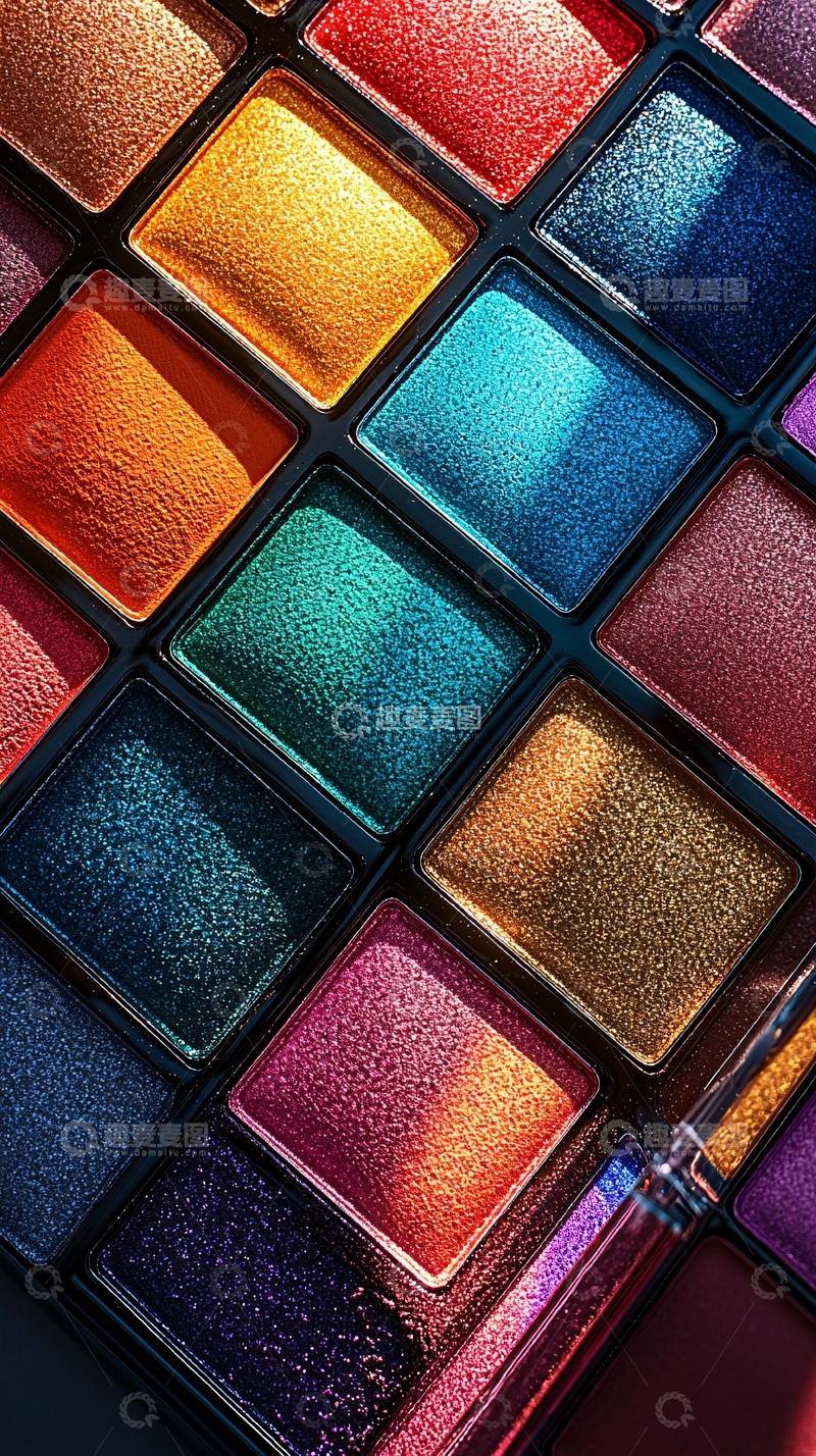 高清大图下载【趣麦麦图】色彩丰富的眼影调色盘