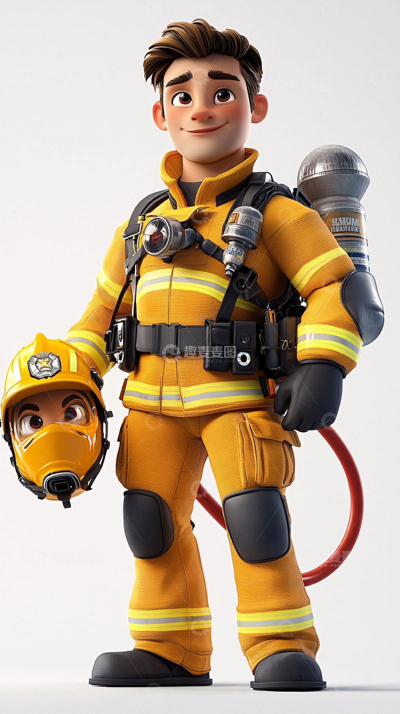 高清大图下载【趣麦麦图】卡通消防员