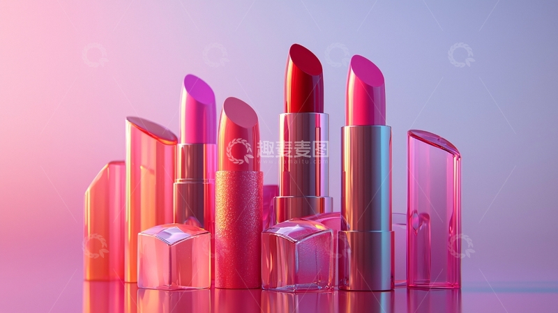 高清大图下载【趣麦麦图】口红产品创意排列