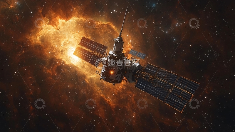 高清大图下载【趣麦麦图】宇宙空间站燃烧火焰