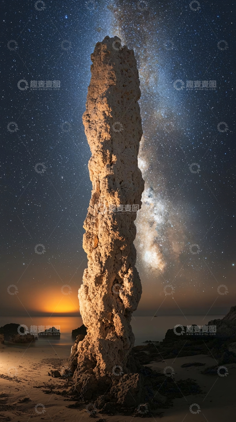 高清大图下载【趣麦麦图】星空下的石柱