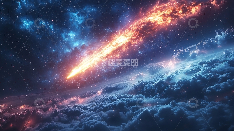 高清大图下载【趣麦麦图】宇宙火焰流星