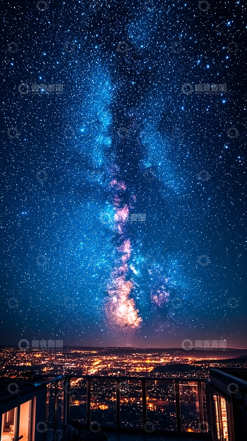高清大图下载【趣麦麦图】星空城市夜景